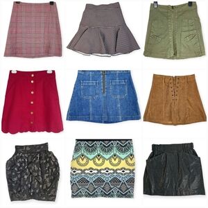 Women's Mini Skirt Lot 9 XS S Zara Madewell J Crew Brandy Melville Mix
